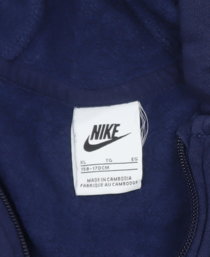 Additional view of Nike boys’ navy full zip hoodie xl 158-170cm cotton blend casual wear