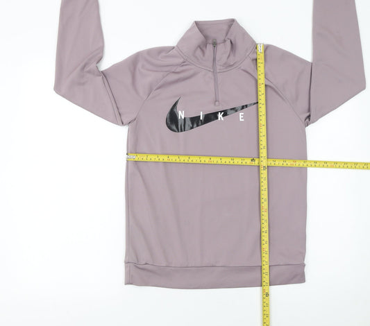 Nike Women's Mauve 1/4 Zip Dri-FIT Running Sweatshirt XS