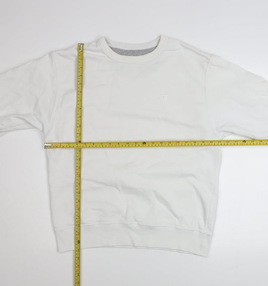 Champion Men's White Crew Neck Pullover Sweatshirt M Regular Fit