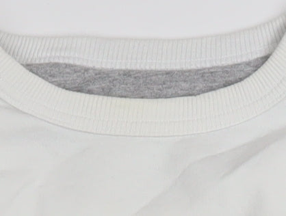 Champion Men's White Crew Neck Pullover Sweatshirt M Regular Fit