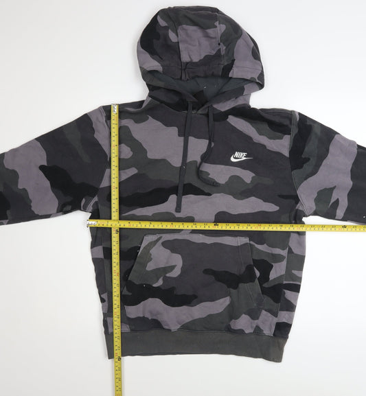 Nike Men’s Camouflage Pullover Hoodie Small Grey Black Fleece