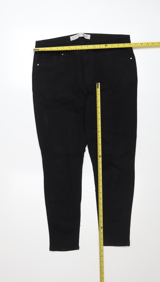 Denim Co. Women's Black Skinny Jeans Size 14 Slim Fit Mid Rise