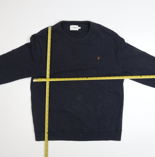 Farah Men's Navy Blue XL Cotton Crew Neck Pullover Sweatshirt