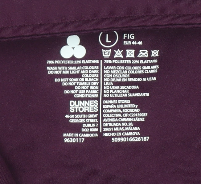 Dunnes Stores Womens Purple Size 16 Track Jacket Full Zip Lightweight Activewear