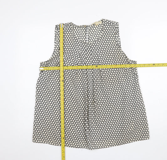 Michael Kors Women's Black Polka Dot Sleeveless Blouse Size L