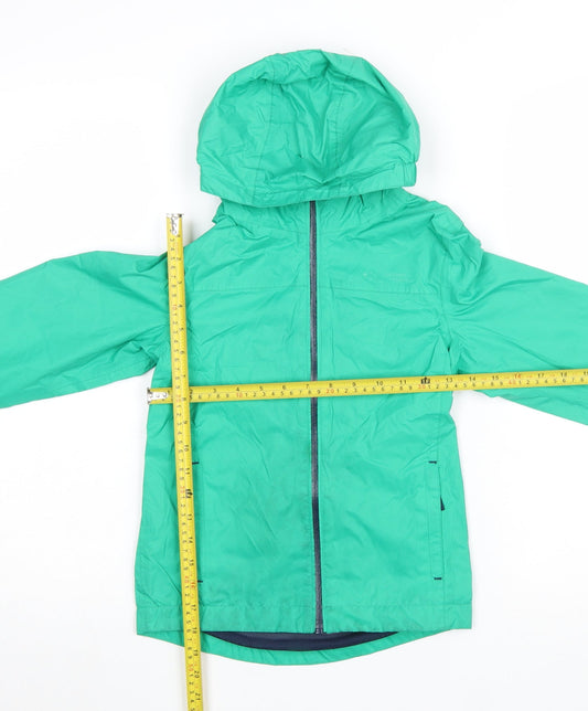 Mountain Warehouse Boys Green Hooded Waterproof Rain Coat 7-8 Years