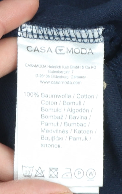 CASA MODA Men's Blue Full Zip Cotton Sweatshirt L Relaxed Fit