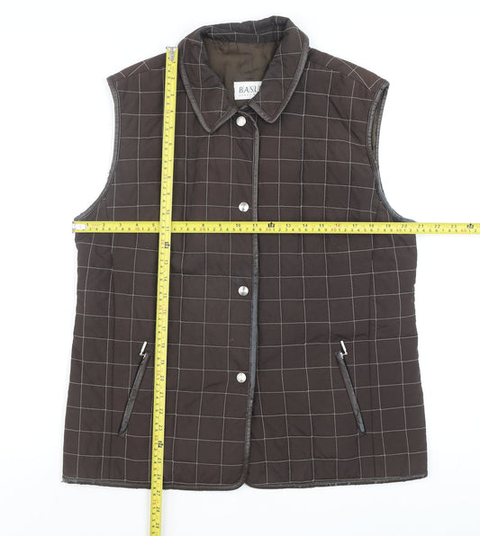 Basler Men’s Brown Quilted Check Waistcoat Size 40 Regular
