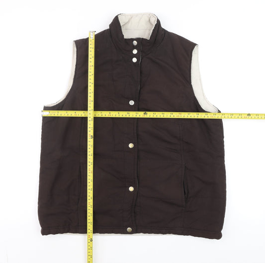 Bonmarché Mens Brown Reversible Quilted Waistcoat Size S