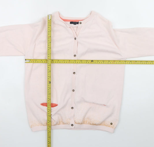 Marks and Spencer Girls Pink Cotton Cashmere Button Cardigan 13-14 Years