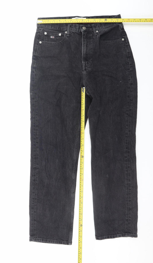 Tommy Jeans Men's Black 28x32 Straight Fit Denim Jeans