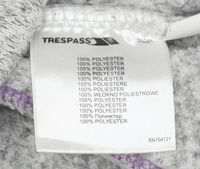 Additional view of Trespass girls’ grey hooded full zip fleece jacket 9-10 years