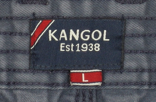 Kangol Men's Blue Chino Shorts Size L Casual Pleated Cotton