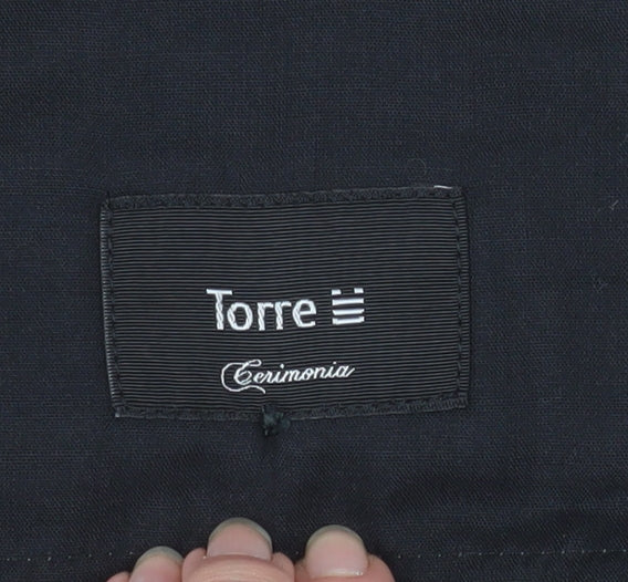 Torre Cerimonia Men's Grey 34R Wool Blend Pleated Dress Trousers