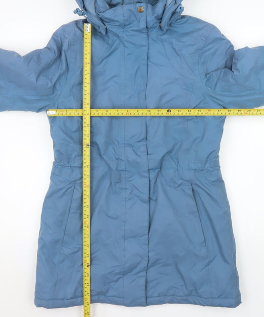 Mountain Warehouse Womens Blue Hooded Waterproof Parka Coat Size 10