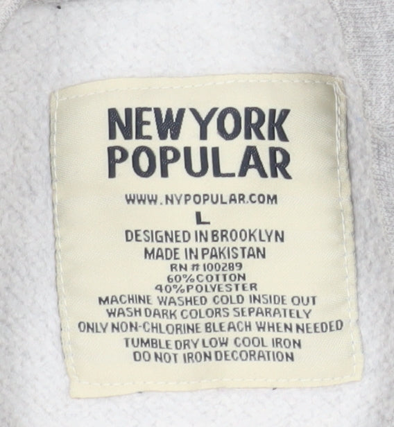 New York Popular Men's Grey Crew Neck Sweatshirt L