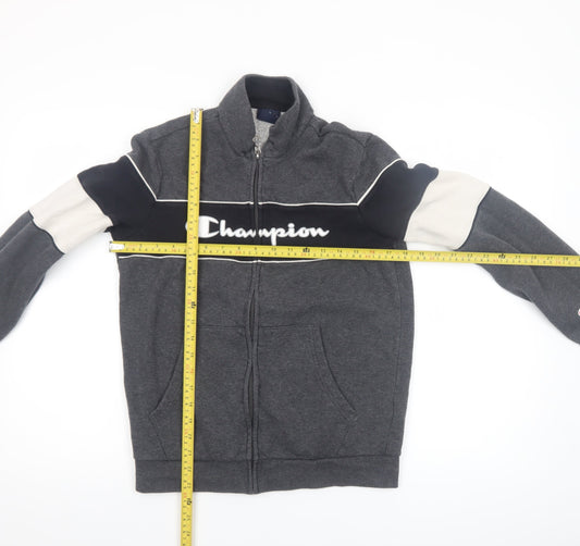 Champion Boys Grey Track Jacket XL 14 Years Full Zip Logo Sportswear