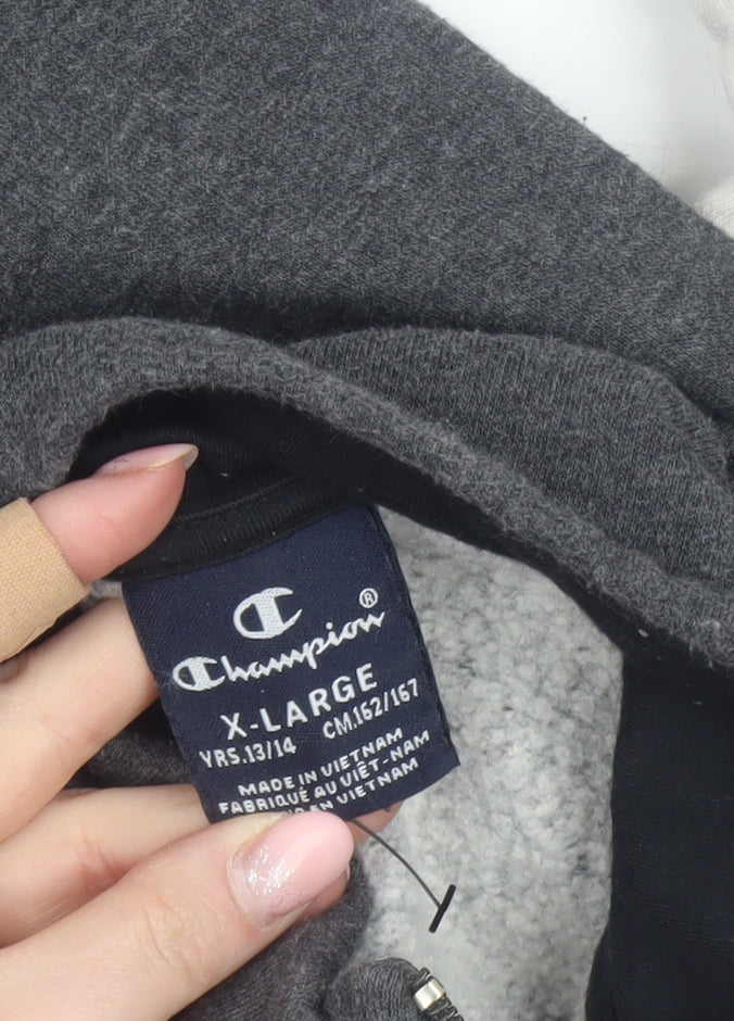 Additional view of Champion boys’ grey track jacket xl 14 years full zip logo sportswear