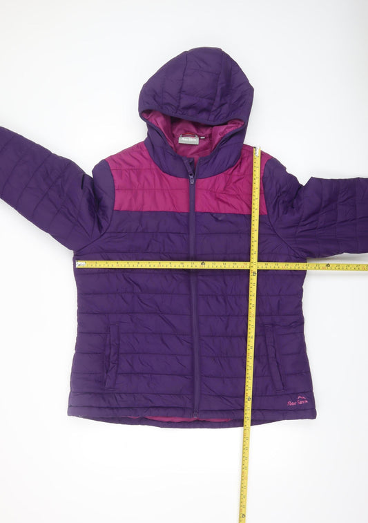 Peter Storm Women’s Purple Puffer Jacket Hooded Size 10