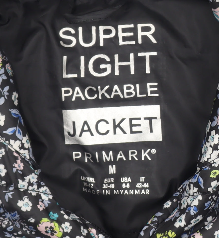 Primark Women’s Multicoloured Floral Lightweight Puffer Jacket M