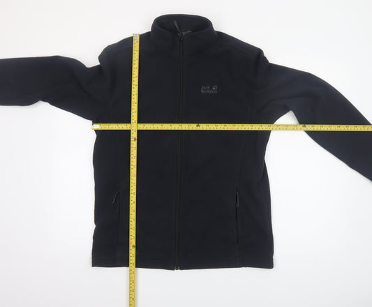 Jack Wolfskin Mens Black Fleece Full Zip Outdoor Jacket Size S