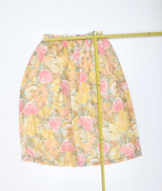 Carmelle Womens Floral A-Line Cotton Skirt Size 14 Multicoloured