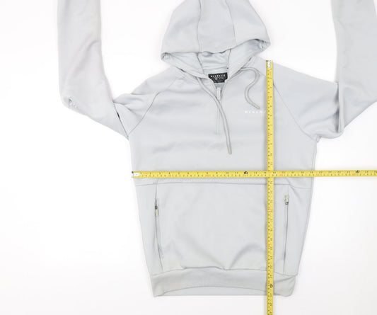McKenzie Mens Grey 1/2 Zip Hooded Sweatshirt Medium