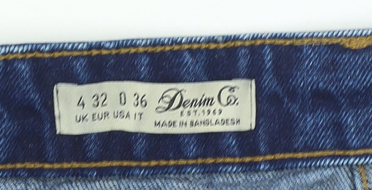 Brand and care label for Denim Co. Women Blue Denim A-Line Button Skirt, size 4