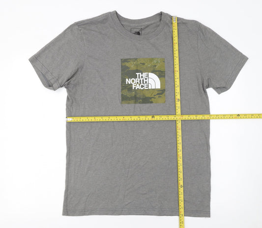 The North Face Men's Grey Graphic Print Crew Neck T-Shirt Size M