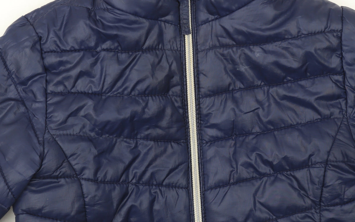 Additional view of H&M girls’ blue puffer jacket 3-4 years lightweight quilted zip coat