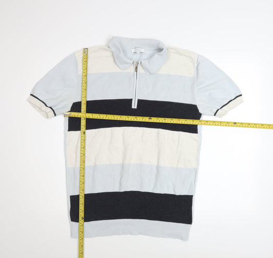ARNE Men’s Multicoloured Striped Cotton Polo Shirt Size L