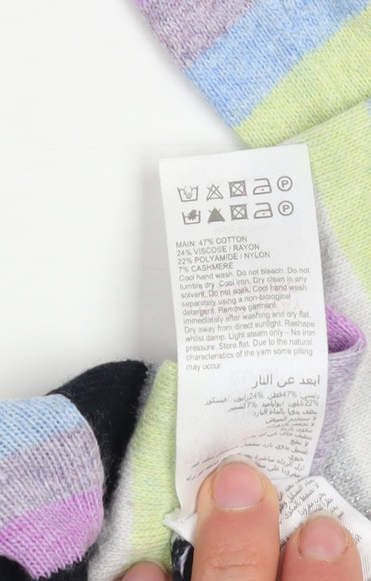 Mint Velvet Womens Multicoloured Striped Crew Neck Jumper Size 6