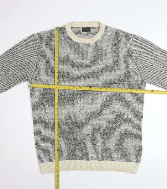 Next Men's Grey XL Crew Neck Wool Blend Pullover Jumper