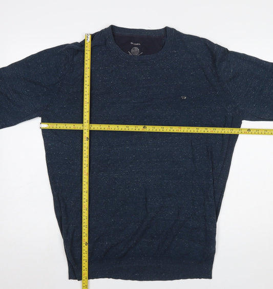 Diesel Men's Blue XL Crew Neck Knit Cotton Jumper