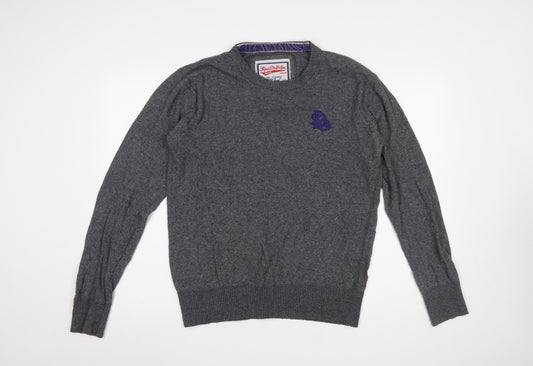 Superdry Men’s Grey Crew Neck Angora Blend Pullover Jumper M