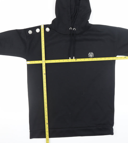 River Island Women’s Black Beaded Hoodie Small Pullover Sweatshirt