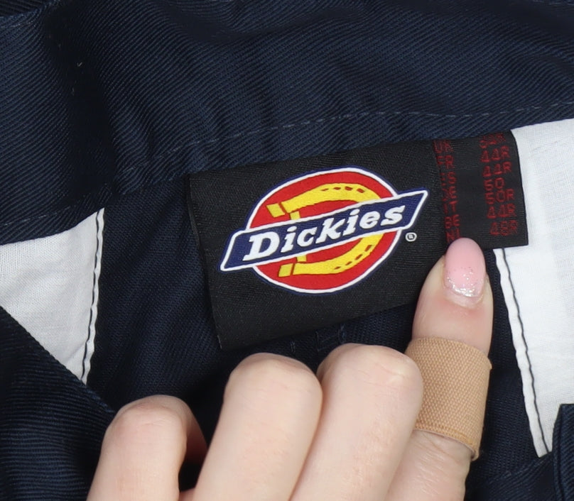 Dickies Men's Blue Regular Fit Cargo Work Trousers 44R Polyester Cotton