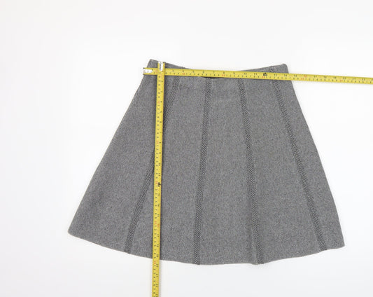 Zara Women Grey A-Line Knit Skirt Size 12