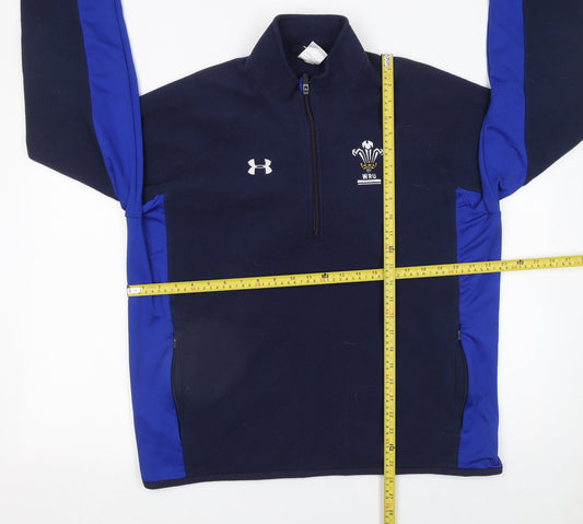 Under Armour Mens XL Blue 1/4 Zip Fleece Rugby Sweatshirt
