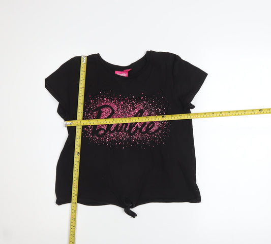 Barbie Girls Black Short Sleeve Glitter Logo T-Shirt 13-14 Years