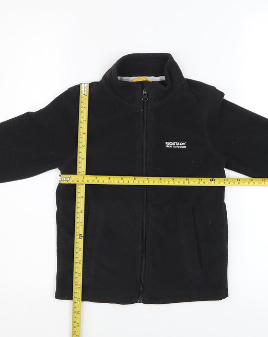 Regatta Girls Black Fleece Full Zip Mid-Length Jacket 5-6 Years Outdoor