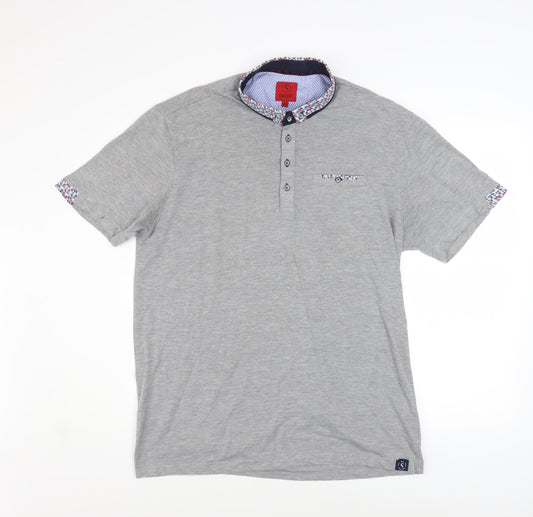 Swade Men’s Grey 2XL Regular Fit Collared Short Sleeve Polo Shirt