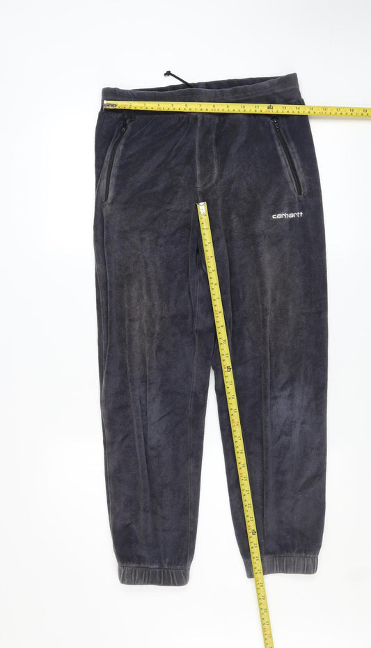 Carhartt Men's Grey Velour Jogger XS Activewear Tapered Trousers