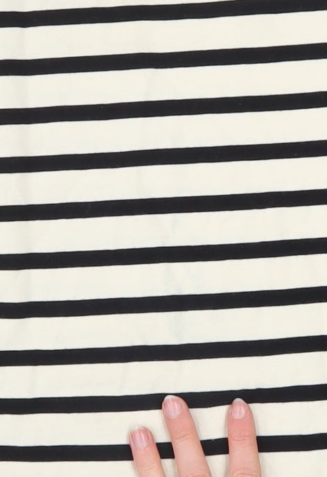 Dunnes Stores Women’s Ivory & Black Striped Cotton Pullover Sweatshirt Size S
