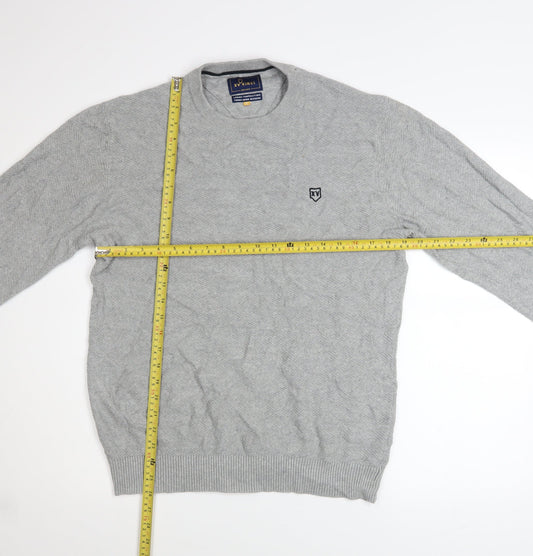 XV Kings Men's Grey Cotton Crew Neck Jumper Size L