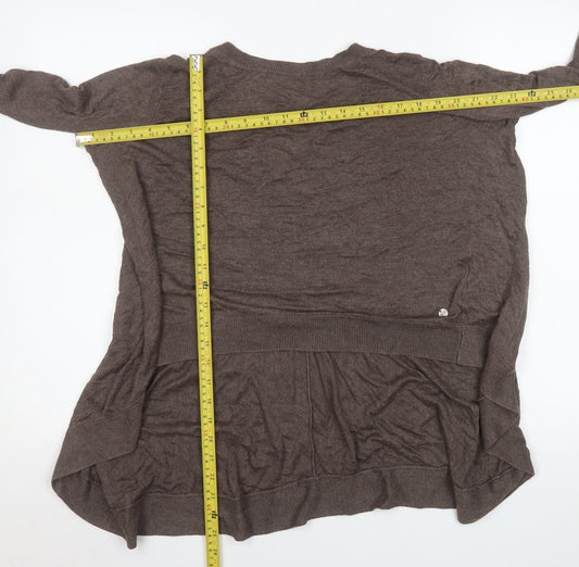 Firetrap Womens Brown V-Neck Tunic Knit Top Size S