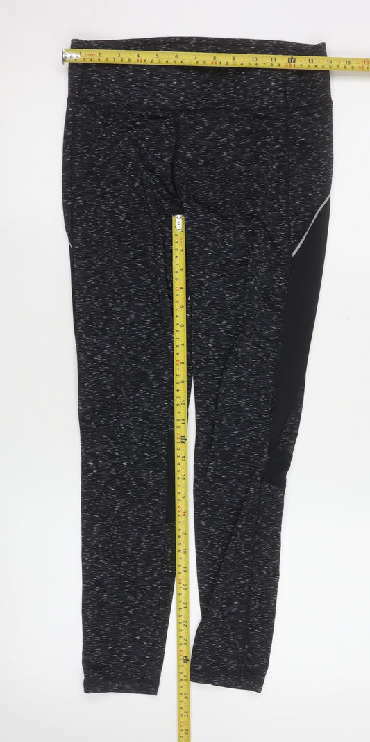 New Look Women's Black Flecked Leggings M Slim Fit Activewear Trousers