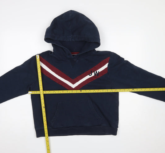 Jack Wills Womens Navy Hoodie UK 14 Pullover Cotton Blend Long Sleeve