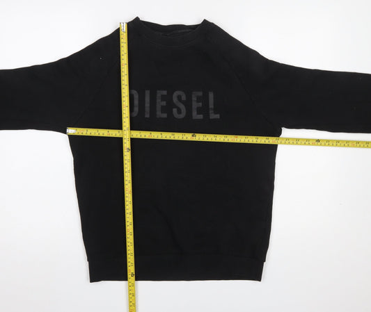 Diesel Men's Black Logo Pullover Sweatshirt Size S Regular Fit