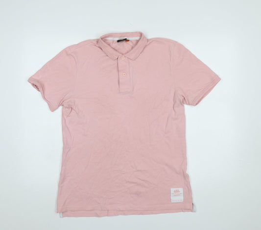 Sundek Men’s Pink Cotton Stretch Polo Shirt M Short Sleeve